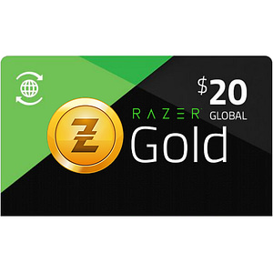 Razer auksinė kortelė 20 USD – pasaulinės sąskaitos