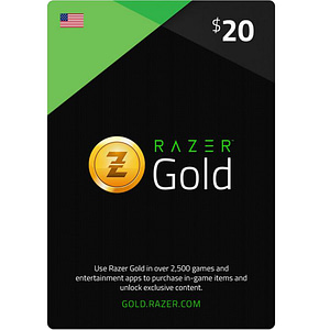 Razer Gold Card 20$ – JAV sąskaitos
