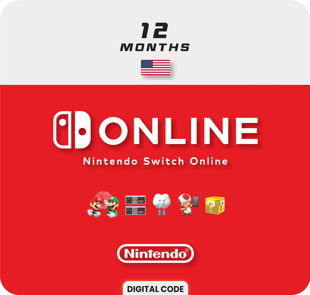 Nintendo Gift Cards 12 Months Membership - USA